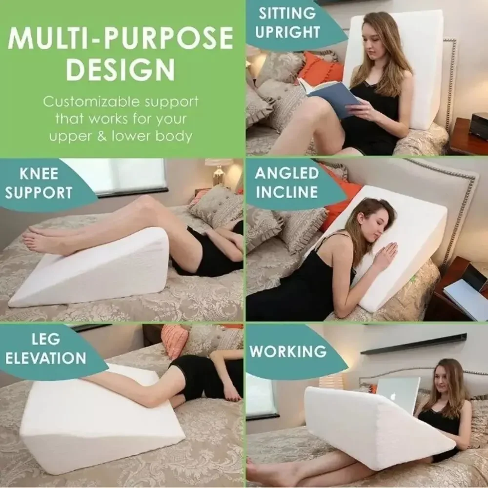 Cushy Form Grey Orthopedic Bed Wedge Pillow 22